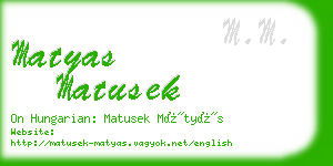 matyas matusek business card